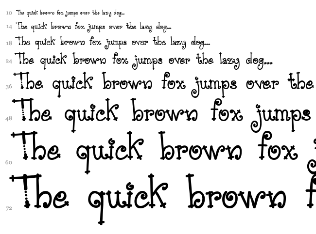 Austie Bost Simple Simon font waterfall